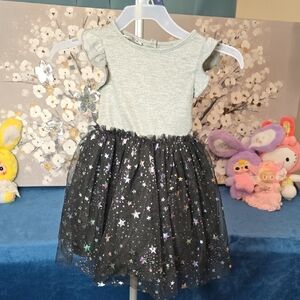 Pippa & Julie Glittery Star Gray & Black Dress